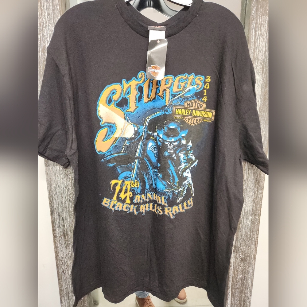 Harley-Davidson 74th Sturgis Black Hills Rally Mens XL T-Shirt 2014 Skeleton NWT